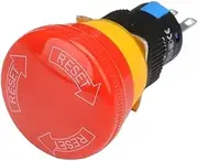 HAODEE 16mm Mounting Holes Latching Emergency Stop Push Button Switch Big/Small Head YJ-LA16-11ZS-A (Size : LA16-11ZS-A)