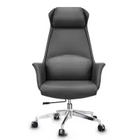 在飛比找Yahoo!奇摩拍賣優惠-現貨熱銷-辦公椅人體工學椅輕奢現代真牛皮升降轉椅舒適書房老板