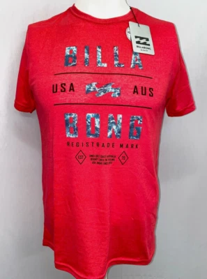 Billabong T-Shirt Men's Size S, XL, Short Sleeve Slim Fit "Wave Pattern"