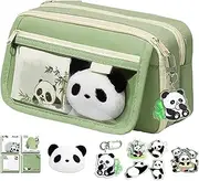 Cute Pencil Case for School, Panda Pencil Case, Panda Stationery Organizer, Cute Pencil Case, Large Capacity Panda School Supplies Animal Pencil Case, Cute Pencil Pouch with Zipper, Aesthetic Pencil