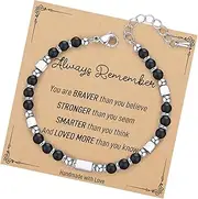 [AryaHozel] Gifts for Teen Girls,Tiny Gemstone Bracelets Teenage Teen Girl Gifts Trendy Stuff with Always Remember Inspirational Card