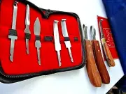 8 x Farrier Hoof knives Set Premium Quality Farrier Tools + 2 x Eye Loop