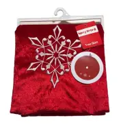 42" Round Tree Skirt CVS Red with Snowflake Christmas Decor Merry Brite CVS