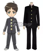 Attack On Titan: Junior High Black Uniform Adult Suit Cosplay Costume E001