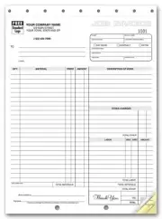 500 Contractor Job Order Invoice Forms Nebs/Deluxe # 6544 / 2 Part Carbonless
