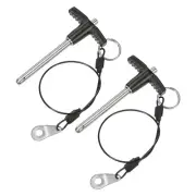2Pcs t Handle Lock Pins, 6mm Dia. 50mm Usage Long Push-Button Ball Locking Pin