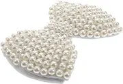Veemoon Fabric Bowknot Applique Iron Patch Pearl Decorative DIY Patches for Clothing Shoes and Accessories for Use