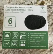 NEW Simply Carbon Compost Bin Replacement Extra Thick Charcoal Filters 6 Pack