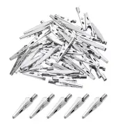 40Pcs Metal Alligator Clips 40mm Nickel Plated Spring Clamp Mini Clips
