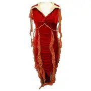 Cirque Du Soleil Diabla Costume Evil Red Gold Flame Queen Disguise SZ S
