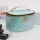 Plaid Wash Pouch PU Bath Storage Storage Bag Laser Cosmetic Bag Make up Case