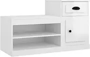 vidaXL High Gloss White Shoe Storage Cabinet Made from Engineered Wood - 100x42x60 cm Dimension