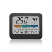 323 Multifunctional Indoor Thermometer with Humidity Gauge Accurate Readings Comfort Indicator Time Date and Week Displa