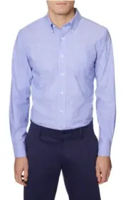 Hickey Freeman Men's Button Down Long Sleeve Shirt In Light Blue Size Large