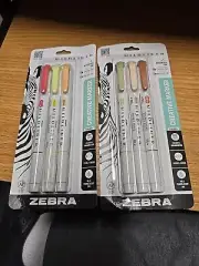 Zebra Midliner Creative Markers Double Ended Chisel Bullet Tip pack of 2 Asst.