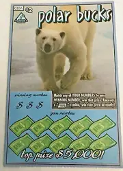 Polar Bear Theme Instant SV Lottery Tickets, no cash value
