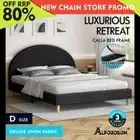 ALFORDSON Bed Frame Double Size Mattress Base Platform Fabric Charcoal CALLA