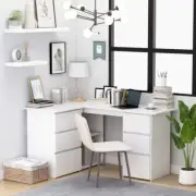 NNEVL Corner Desk White 145x100x76 cm Chipboard