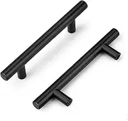 10 Pack Cabinet Pulls Matte Black Stainless Steel Kitchen Drawer Pulls Cabinet Handles 6”Length(Black)