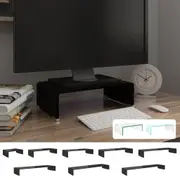 TV Stand/Monitor Riser Glass Desk Laptop Holder Clear/Black Multi Sizes vidaXL