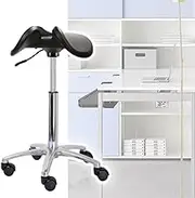 Rolling Saddle Stool for Bar Office Kitchen, Ergonomic Dentist Hydraulic Swivel Chair, Heavy Duty Counter Salon Chair, Adjustable Saddle Seat
