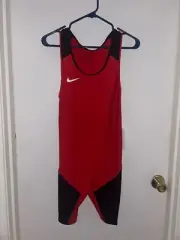 Nike Men Weightlifting Singlet 652863 Training Powerlifting Suit Red Black Sz M