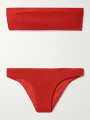 [HAIGHT] HAIGHT - Gabi Ribbed Bandeau Bikini - Red - large large Red