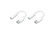 2PK Sansai Universal USB-C to 3.5mm Headphone Audio Jack Adapter Connector White