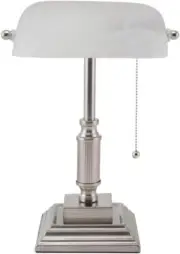 V- Light White Shade LED Desk Lamp, Vintage Lamp, Study Lamp, or Reading Light