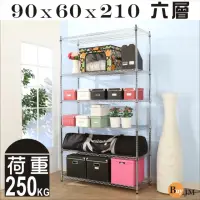 在飛比找momo購物網優惠-【BuyJM】超荷重型90x60x210CM鐵力士六層加高鍍