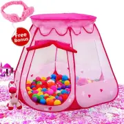 Pink Princess Tent Toys for 1 Year Old Girl Gifts Ball Pit for 1st Birthday G...