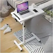 Overbed Table Mobile Overbed Computer Table Bed Tray Bed Table Lazy Bedside Laptop Table Desktop Multifunctional and Practical Lightweight and Flexible Table with Wheels Over Bed