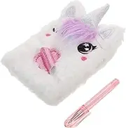 WEKAMOS 1 Set Cute Unicorn Plush Journal With Pen Scrapbook Kids Notebook Stationery Notepads For Writing Scrapbooking DIY Projects For Girls And Teens