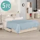 Boden-斯緹5尺藍色雙人抽屜床組(LED燈床頭片+三抽收納床底-不含床墊)