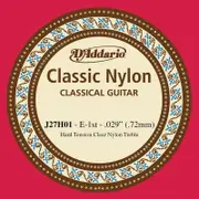 D'Addario J27H01 Student Nylon Classical Guitar Single String, Hard Tension, First String