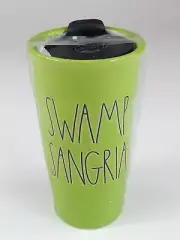 NEW With Box Swamp Sangria Rae Dunn Travel Mug Black Swamp Green Cup With Lid