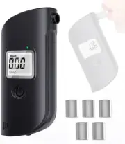 Portable Breath Alcohol Tester High Accuracy Alcohol Detector W/ 20 Mouthpieces
