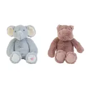 2pc Annabel Trends Plushie Pals Kids Soft Plush Toy Babies Elephant & Hippo 0y+