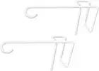 2 Pack Vinyl Fence Hooks 5x10" Durable White Powder Coated Steel Fence Hanger