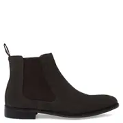 Batsanis Men's Jason Leather Gusset Heel Tab Anti-Slip Sole Chelsea Boots Grey