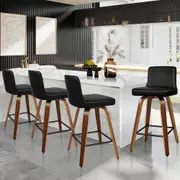 4x ALFORDSON Bar Stools Bailey Mid-back Walnut