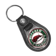 Buffalo Gasoline Motor Oil Gas Synthetic Motor Oil Round Faux Leather Key Ring