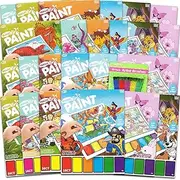 24 Jumbo Water Coloring Books for Kids Bulk Set - Bundle with 24 Full Size Watercolor Painting Activity Books for Party Favors, Classroom Crafts, Goodie Bag Stuffers, More | 8" x 11" Paint with Water