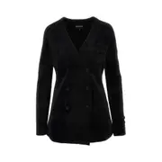 [EMPORIO ARMANI] EMPORIO ARMANI Chenille double-breasted jacket Woman 44 44 Black