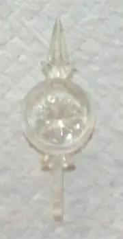 VINTAGE LARGE ROUND TOPPER Ceramic Christmas Tree CLEAR MEDALLION STAR