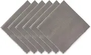DII Everyday Collection, Fringed Solid Tabletop, Napkin Set, Gray, 6 Piece