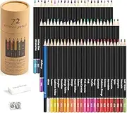 72 Colored Pencil Set Quality Soft Core Colored Leads for Adult Artists, Professionals, Wax-Based Color Pencils Ideal for Coloring Drawing Sketching Shading Blending