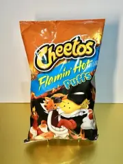 〽️ New Limited Cheetos Flamin Hot Puffs Cheese Cheddar Crunchy Bag 8.5oz
