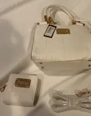 Bebe Alexandra Logo Mini Satchel Gift Set, Style# E23-4669, Size 1, White