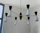 6 Arm Lights Brass Chandelier Light Mid Century Modern Ceiling Style Fixture